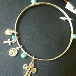 Must Have Cross & Turquoise Bangle